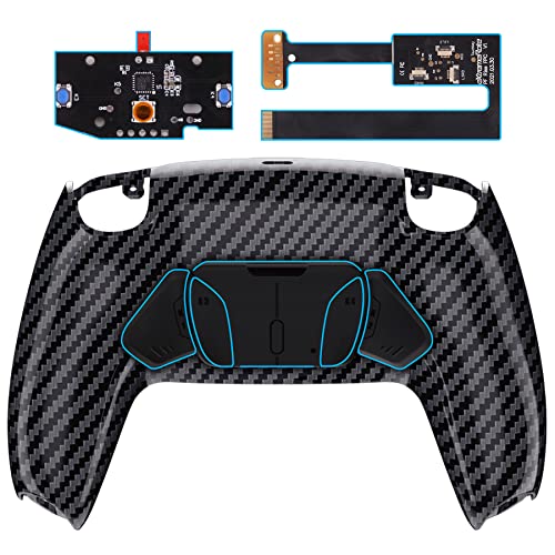 eXtremeRate Programmierbar RISE4 Remap Kit für ps5 Controller BDM-010/020,Remap Board&Rückplate Gehäuse/Case&Back Paddles Rücktasten für ps5-Carbon Fiber von eXtremeRate