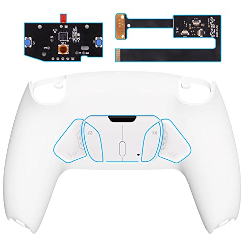 eXtremeRate Programmierbar RISE4 Remap Kit für ps5 Controller BDM-010/020,Remap Board&Rückplate Gehäuse/Case&Back Paddles Rücktasten für ps5-Schneeweiß von eXtremeRate