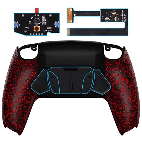 eXtremeRate Programmierbar RISE4 Remap Kit für ps5 Controller BDM-010/020,Remap Board&Rückplate Gehäuse/Case&Back Paddles Rücktasten für ps5-Texturiert Rot von eXtremeRate