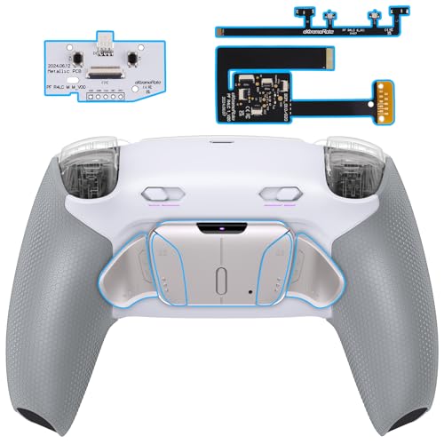 eXtremeRate RISE4 Plus MAX Metall Remap Kit für ps5 Controller BDM-010/020, Gummiert Griff Rückgehäuse Case & Real Metal Back Button Paddles & Clicky Trigger Upgrade Kit für ps5–Weiß Grau eXtremeRate RISE4 Plus MAX Metall Remap Kit für ps5 Controller BDM-010/020, Gummiert Griff Rückgehäuse Case & Real Metal Back Button Paddles & Clicky Trigger Upgrade Kit für ps5–Weiß Grau von eXtremeRate
