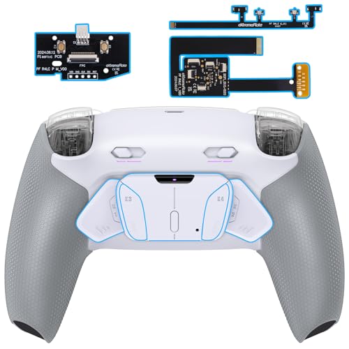 eXtremeRate RISE4 Plus MAX Remap Kit für ps5 Controller BDM-010/020, Re-Design Gummiert Griff Rückgehäuse&Back Paddles Aufsatz&Einstellbar Clicky Trigger Modul Kit für ps5 Controller-Weiß Grau eXtremeRate RISE4 Plus MAX Remap Kit für ps5 Controller BDM-010/020, Re-Design Gummiert Griff Rückgehäuse&Back Paddles Aufsatz&Einstellbar Clicky Trigger Modul Kit für ps5 Controller-Weiß Grau von eXtremeRate