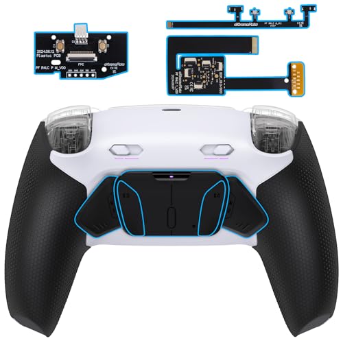 eXtremeRate RISE4 Plus MAX Remap Kit für ps5 Controller BDM-010/020, Re-Design Gummiert Griff Rückgehäuse&Back Paddles Aufsatz&Einstellbar Clicky Trigger Modul Kit für ps5 Controller-Schwarz Weiß eXtremeRate RISE4 Plus MAX Remap Kit für ps5 Controller BDM-010/020, Re-Design Gummiert Griff Rückgehäuse&Back Paddles Aufsatz&Einstellbar Clicky Trigger Modul Kit für ps5 Controller-Schwarz Weiß von eXtremeRate