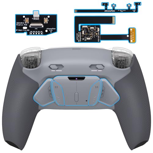 eXtremeRate RISE4 Plus MAX Remap Kit für ps5 Controller BDM-010/020, Re-Design Gummiert Griff Rückgehäuse&Back Paddles Aufsatz&Einstellbar Clicky Trigger Modul Kit für ps5 Controller-Quarzgrau&Grau eXtremeRate RISE4 Plus MAX Remap Kit für ps5 Controller BDM-010/020, Re-Design Gummiert Griff Rückgehäuse&Back Paddles Aufsatz&Einstellbar Clicky Trigger Modul Kit für ps5 Controller-Quarzgrau&Grau von eXtremeRate