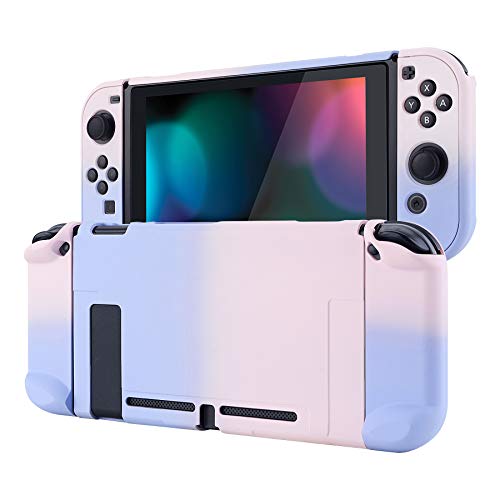 eXtremeRate Schutzhülle für Nintendo Switch Konsole Joycon, Case Griff Tasche Zubehör für Joy Con Konsole,trennbare Schale,andockbare Hülle für Nintendo Switch(Schatten Pink Violett) von eXtremeRate