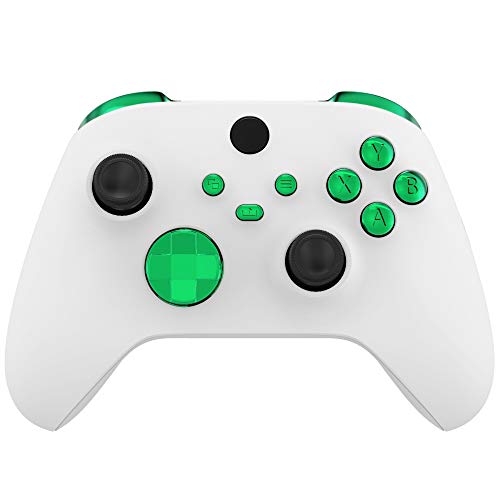 eXtremeRate Tasten Set für Xbox Series X&S Controller, D-Pad ABXY Ansicht Share Menü-Tasten LB RB Bumpers LT RT Triggers Knöpfe, DIY-Ersatz Buttons Kit für Xbox Core Controller-Chrome Grün von eXtremeRate