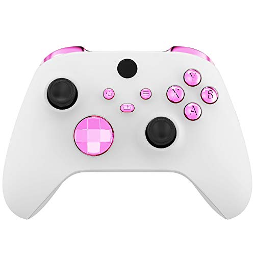 eXtremeRate Tasten Set für Xbox Series X&S Controller, D-Pad ABXY Ansicht Share Menü-Tasten LB RB Bumpers LT RT Triggers Knöpfe, DIY-Ersatz Buttons Kit für Xbox Core Controller-Chrome Pink von eXtremeRate