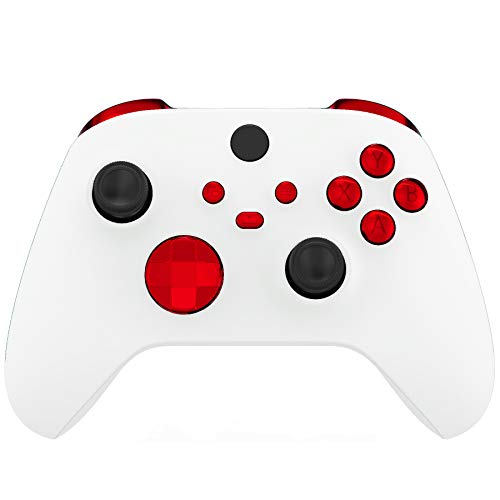 eXtremeRate Tasten Set für Xbox Series X&S Controller, D-Pad ABXY Ansicht Share Menü-Tasten LB RB Bumpers LT RT Triggers Knöpfe, DIY-Ersatz Buttons Kit für Xbox Core Controller-Chrome Rot von eXtremeRate