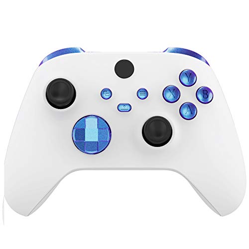 eXtremeRate Tasten Set für Xbox Series X&S Controller, D-Pad ABXY Ansicht Share Menü-Tasten LB RB Bumpers LT RT Triggers Knöpfe, DIY-Ersatz Buttons Kit für Xbox Core Controller-Lila Blau von eXtremeRate