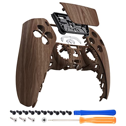 eXtremeRate Touchpad Vorderseite Abdeckung Kompatibel mit ps5 Controller, Hülle Case Gehäüse Ersatz Schale Touch Pad Abdeckung für Playstation 5 Controller(Holz Optik) von eXtremeRate