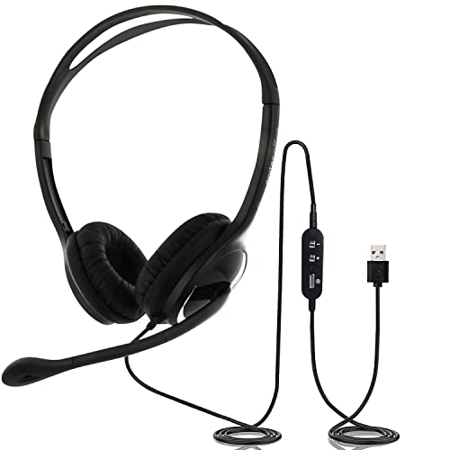 USB-Headset mit Mikrofon, kompatibel mit MS-Teams, SKYPE für Business und Zoom, eartec office 150D USB-Doppelohr-Headset von eartec office