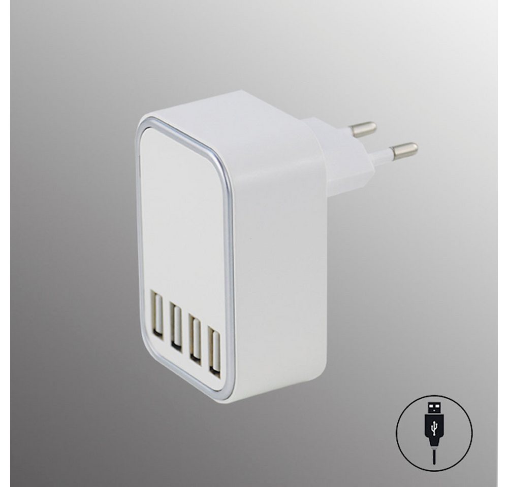 easy! BY FHL Hub Ladeadapter - 4 mal USB-Port USB-Adapter Typ C (Eurostecker), Ladeadapter USB, Adapter, 4X USB-Port, Eurostecker, ohne USB-Kabel von easy! BY FHL