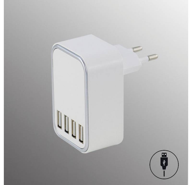 easy! BY FHL Hub Ladeadapter - 4 mal USB-Port USB-Adapter Typ C (Eurostecker), Ladeadapter USB, Adapter, 4X USB-Port, Eurostecker, ohne USB-Kabel von easy! BY FHL