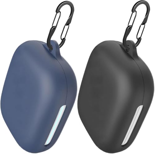 [2-Pack] easyBee Hülle Kompatibel mit Soundcore AeroFit 2 Open-Ear Kopfhörer [mit 2 Karabiner], Flüssiges Silikon Case Ultradünn Stoßfest Schutzhülle Bluetooth Kopfhörer Tasche - Schwarz und Blau von easyBee