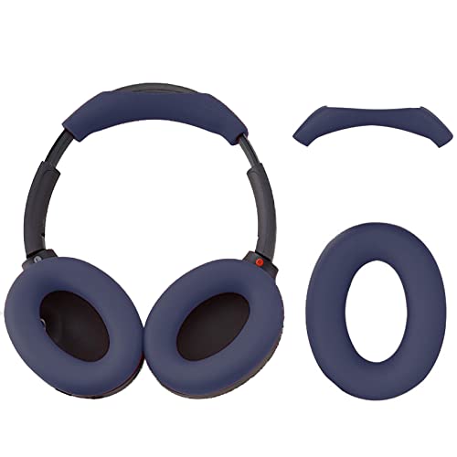 [2er-Satz] easyBee Ohrpolster Schutzhülle Kompatibel mit Sony WH-1000XM4 /3/2, Silikon Ohrpolster Kopfhörer für Over Ear Headphones - Blau von easyBee