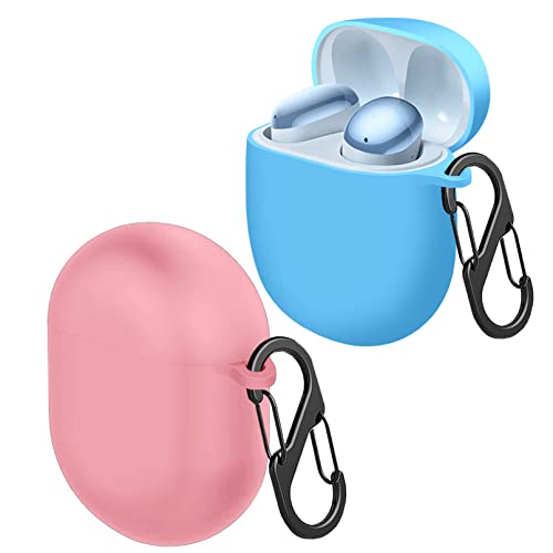 easyBee 2er Pack Hülle Kompatibel mit Xiaomi Redmi Buds 4 mit 2 Karabiner, Flüssiges Silikon Case Ultradünn Stoßfest Schutzhülle Bluetooth Kopfhörer Tasche - Himmelblau und Rosa easyBee 2er Pack Hülle Kompatibel mit Xiaomi Redmi Buds 4 mit 2 Karabiner, Flüssiges Silikon Case Ultradünn Stoßfest Schutzhülle Bluetooth Kopfhörer Tasche - Himmelblau und Rosa von easyBee