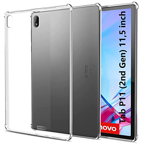 easyBee Hülle Kompatibel mit Lenovo Tab P11 (2nd Gen) 11.5 Zoll TB350FU/TB350XU Case, Ultradünn Silikon Stoßfest Rückseite Abdeckung HD Durchsichtig TPU Schutzhülle - Klar Transparent von easyBee