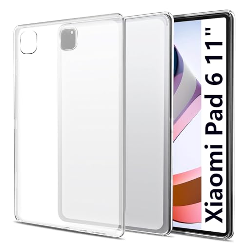 easyBee Hülle Kompatibel mit Xiaomi Pad 6 11 Zoll Case, Ultradünn Silikon Stoßfest Rückseite Abdeckung TPU Tablet Schutzhülle - Halbtransparent von easyBee