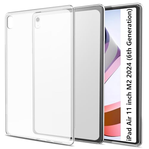 easyBee Hülle Kompatibel mit iPad Air (M2) 11 Zoll Case, Ultradünn Silikon Stoßfest Rückseite Abdeckung TPU Tablet Schutzhülle für iPad Air 11" - Halbtransparent von easyBee