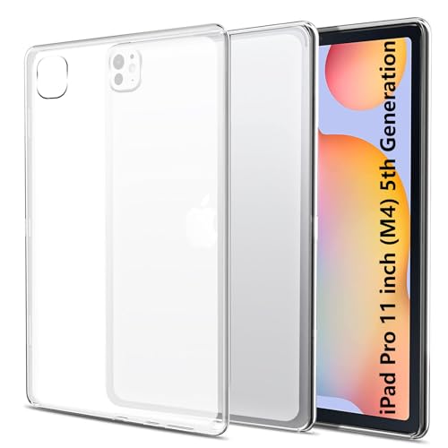 easyBee Hülle Kompatibel mit iPad Pro (M4) 11 Zoll Case, Ultradünn Silikon Stoßfest Rückseite Abdeckung TPU Tablet Schutzhülle für iPad Pro 11" - Halbtransparent von easyBee