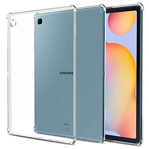 easyBee Hülle für Samsung Galaxy Tab S6 Lite 10,4-Zoll SM-P610/SM-P615 2020/2022, Ultradünn Stoßfest Silikon Tablet Schutzhülle, HD Durchsichtig Rückseite Abdeckung TPU Case - Transparent von easyBee