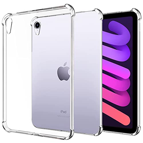 easyBee Hülle für iPad Mini 6 Generation 8,3-Zoll, Ultradünn Stoßfest Silikon Tablet Schutzhülle, HD Durchsichtig Rückseite Abdeckung rutschfest TPU Case - Transparent von easyBee