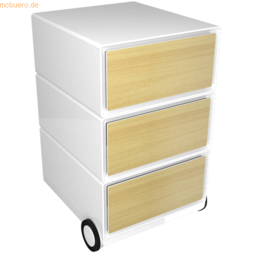 easyBox Rollcontainer HxBxT 64,2x39x43,6cm 3 Schübe buche von easyBox