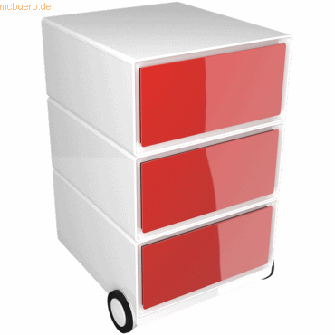 easyBox Rollcontainer HxBxT 64,2x39x43,6cm 3 Schübe rot von easyBox