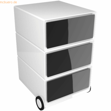 easyBox Rollcontainer HxBxT 64,2x39x43,6cm 3 Schübe schwarz von easyBox