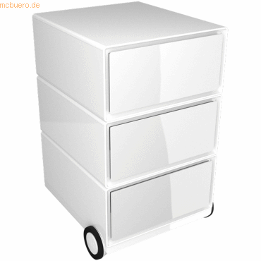 easyBox Rollcontainer HxBxT 64,2x39x43,6cm 3 Schübe weiß von easyBox