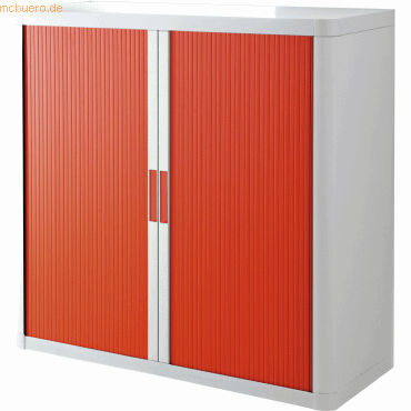 easyOffice Rollladenschrank easyoffice BxTxH 86x37,5x104cm weiß/rot von easyOffice