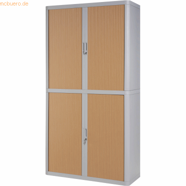 easyOffice Rollladenschrank easyoffice BxTxH 86x37,5x204cm grau/buche von easyOffice