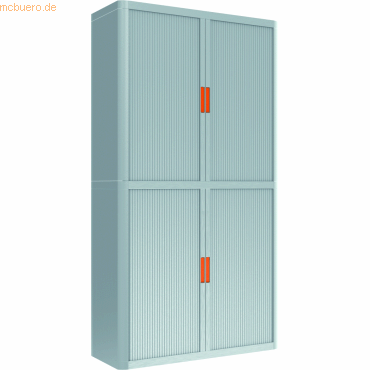 easyOffice Rollladenschrank easyoffice BxTxH 86x37,5x204cm grau/orange von easyOffice