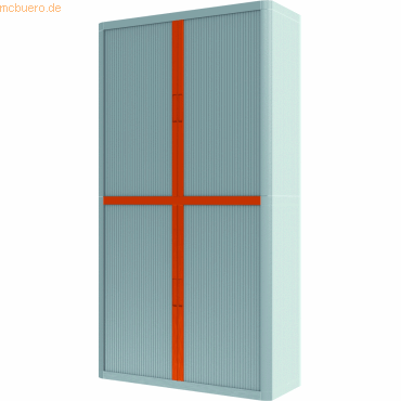 easyOffice Rollladenschrank easyoffice BxTxH 86x37,5x204cm grau/orange von easyOffice