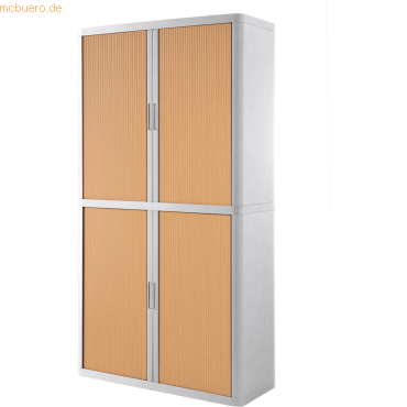 easyOffice Rollladenschrank easyoffice BxTxH 86x37,5x204cm weiß/buche von easyOffice