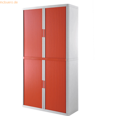 easyOffice Rollladenschrank easyoffice BxTxH 86x37,5x204cm weiß/rot von easyOffice