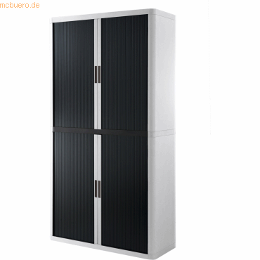 easyOffice Rollladenschrank easyoffice BxTxH 86x37,5x204cm weiß/schwar von easyOffice