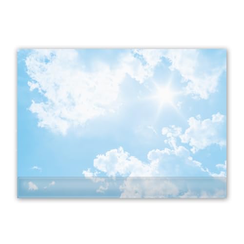 Schreibtischunterlage mit Wolken-Motiv und Kantenschutz I DIN A2 I 40 Blatt I aus Papier zum Abreißen I Unterlage für Büro und Zuhause I dv602 von easydruck24de