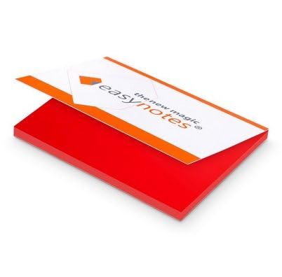 Elektrostatisch selbstklebendes Notizpapier | Rot, 100x70mm, 100 Blatt Notizbuch | Haftet an allen Oberflächen ohne Magnete, Pins oder Klebstoff | Große Static Sticky Notes von easynotes