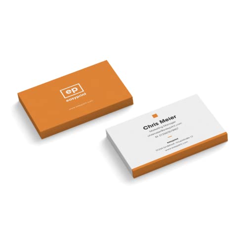100 Visitenkarten "Footer" - 2-seitig - Querformat - rechteckig - viele Farben zur Auswahl - sofort personalisieren (Orange) von easyprint