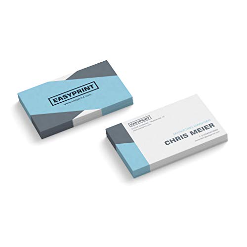 500 Visitenkarten "Stripes", 2-seitig, verschiedene Papiere, sofort personalisieren (Blau) von easyprint