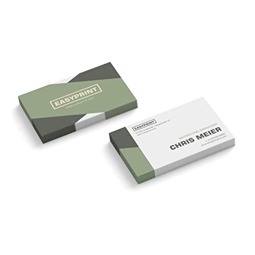 500 Visitenkarten "Stripes", 2-seitig, verschiedene Papiere, sofort personalisieren (Grün) von easyprint