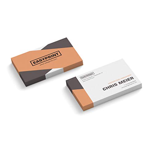 500 Visitenkarten "Stripes", 2-seitig, verschiedene Papiere, sofort personalisieren (Orange) von easyprint