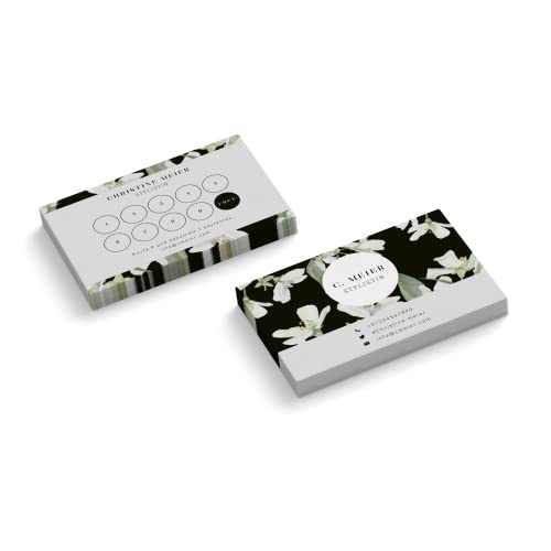 Bonuskarten personalisieren | Stylistin | 2-seitig | Querformat | Menge zur Auswahl | Treuekarten | Stempelkarten | Nagelstudio | Fußpflege | Blumen | Florist (100 Stück) von easyprint