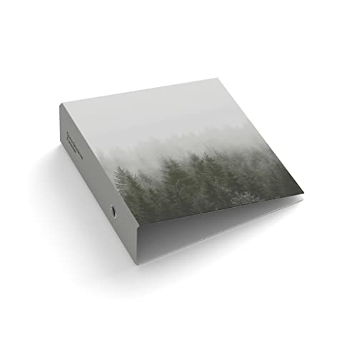 Ringordner | Ordner | Name + Wunschtext personalisieren | Wald Bäume Nebel | Mit Griffloch | für DIN A4 | 7,4 cm breit | Förster | Gartenbau von easyprint