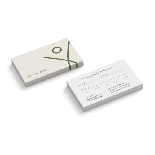 Terminkarten personalisiert | Masseur | 2-seitig | Querformat | Menge + Farbe wählbar | Terminzettel | nächster Termin | Nagelstudio | Fußpflege | Wellness | Kosmetik (Grün, 250 Stück) von easyprint