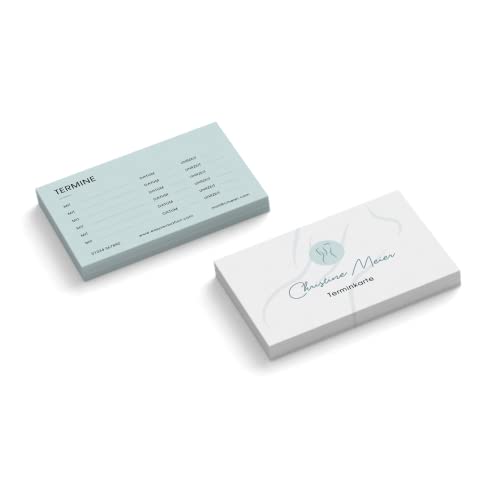 Terminkarten personalisiert | Relaxation | 2-seitig | Querformat | Menge + Farbe wählbar | Terminzettel | nächster Termin | Heilpraktiker | Massage | Praxis (Grün, 250 Stück) von easyprint
