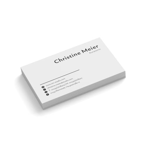Visitenkarten "Plain Business" - Querformat rechteckig - Menge wählbar - 1-seitig - sofort personalisieren (50 Stück) von easyprint
