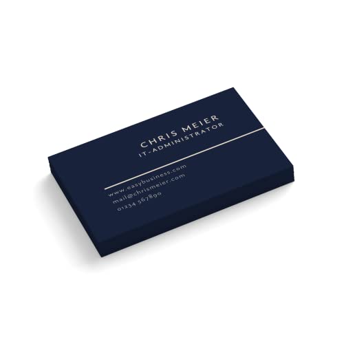 Visitenkarten drucken - "Business" - 1-seitig - Querformat - rechteckig - Menge + Farben + Papier zur Auswahl - sofort personalisieren (Blau, 250 Stück) von easyprint