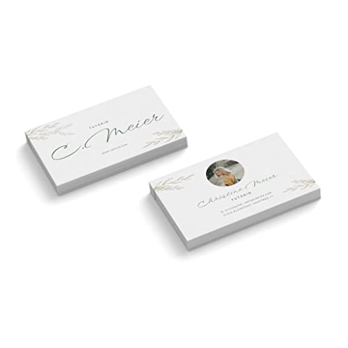 Visitenkarten mit Foto personalisieren | Tutorin | 2-seitig | Querformat | Menge + Papier zur Auswahl | gestalten | hochwertig | 350 g Qualitätsdruck | Tutor | Student | Lehrer (1000 Stück) von easyprint