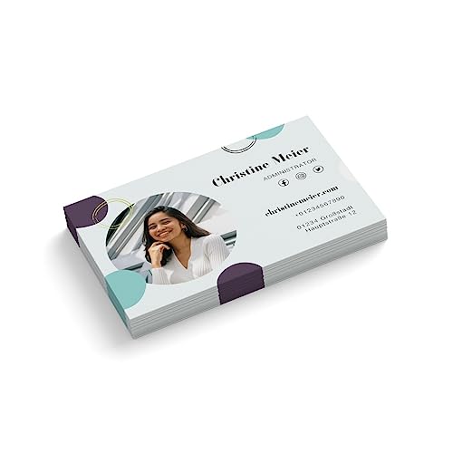 Visitenkarten personalisieren | Administrator # 3 | 1-seitig | Querformat | Menge + Farbe + Papier zur Auswahl | selbst gestalten | Assistenz | Bubbles (Cyan, 250 Stück) von easyprint